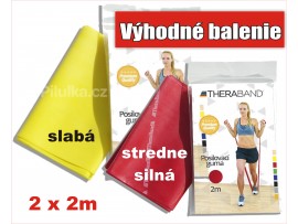 Akcia THERA-BAND POSILŇOVACIA GUMA 2 m,  žltá + červená  - VÝHODNÉ BALENIE